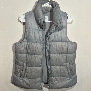 Old Navy Light Blue-Grey Puffy Quilted medium vest
